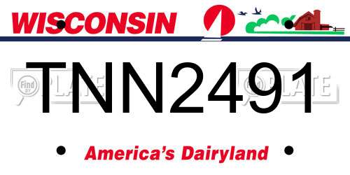TNN2491 Wisconsin License Plate