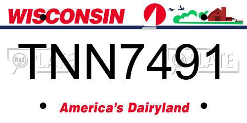 TNN7491 Wisconsin License Plate