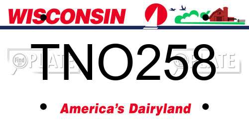 TNO258 Wisconsin License Plate