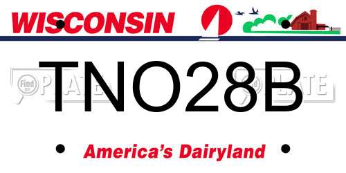 TNO28B Wisconsin License Plate