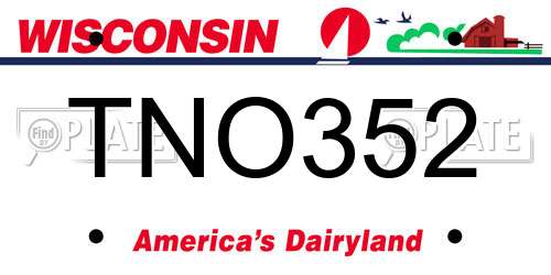TNO352 Wisconsin License Plate