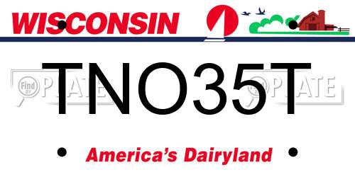 TNO35T Wisconsin License Plate