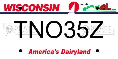 TNO35Z Wisconsin License Plate