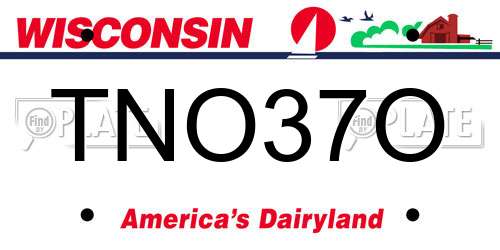 TNO37O Wisconsin License Plate