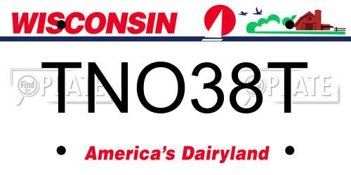 TNO38T Wisconsin License Plate