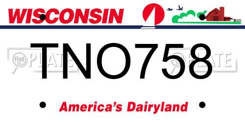 TNO758 Wisconsin License Plate