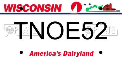 TNOE52 Wisconsin License Plate