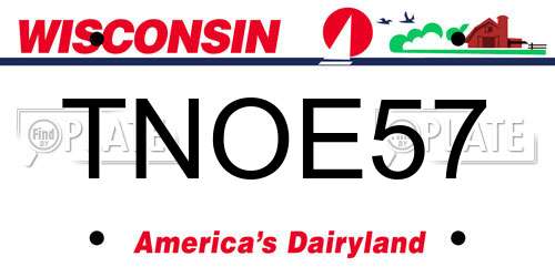 TNOE57 Wisconsin License Plate