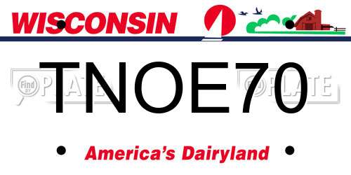 TNOE70 Wisconsin License Plate
