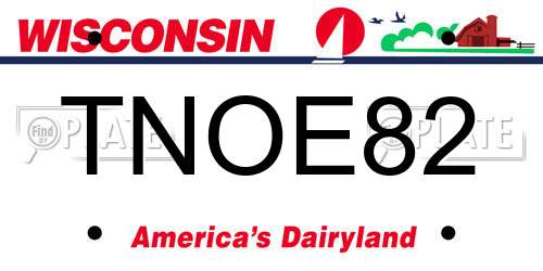 TNOE82 Wisconsin License Plate