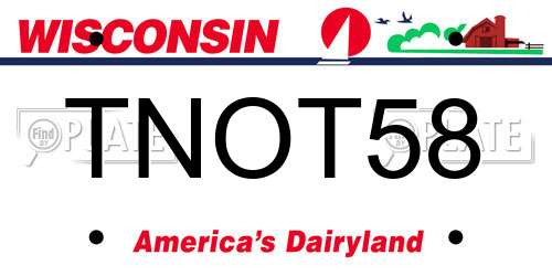 TNOT58 Wisconsin License Plate