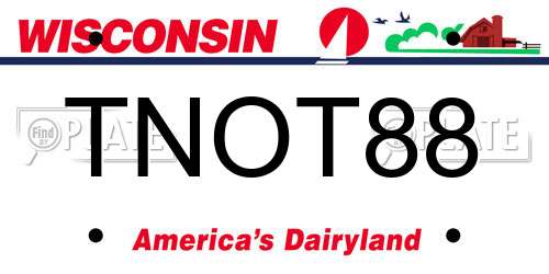 TNOT88 Wisconsin License Plate