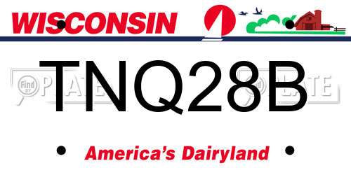 TNQ28B Wisconsin License Plate