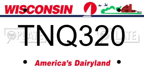 TNQ320 Wisconsin License Plate