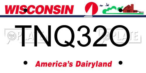 TNQ32O Wisconsin License Plate