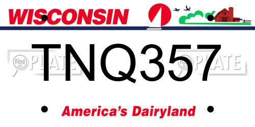 TNQ357 Wisconsin License Plate