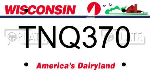 TNQ370 Wisconsin License Plate