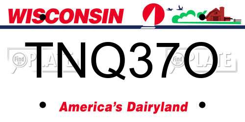 TNQ37O Wisconsin License Plate
