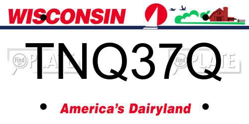 TNQ37Q Wisconsin License Plate
