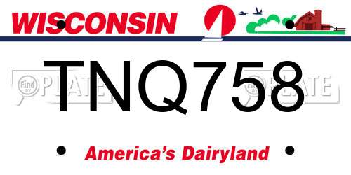 TNQ758 Wisconsin License Plate