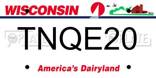 TNQE20 Wisconsin License Plate
