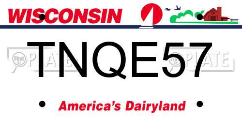TNQE57 Wisconsin License Plate