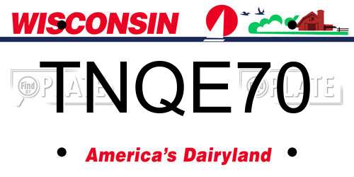 TNQE70 Wisconsin License Plate