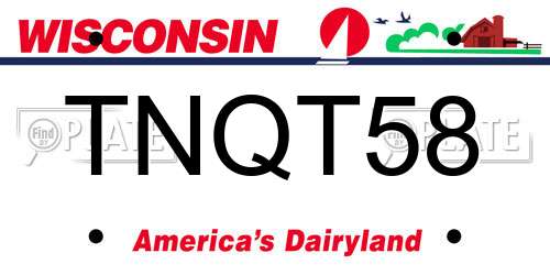 TNQT58 Wisconsin License Plate
