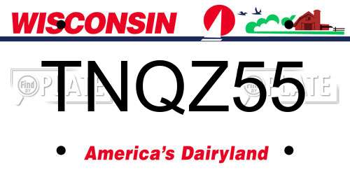 TNQZ55 Wisconsin License Plate