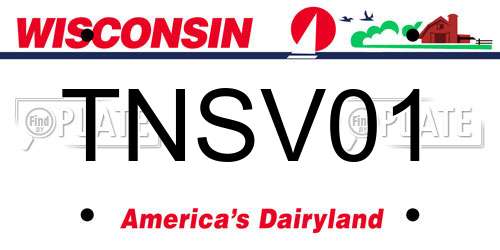 TNSV01 Wisconsin License Plate