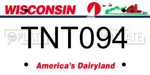 TNT094 Wisconsin License Plate