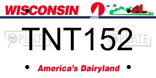 TNT152 Wisconsin License Plate