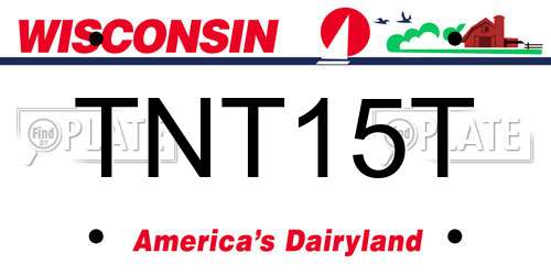 TNT15T Wisconsin License Plate