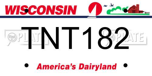 TNT182 Wisconsin License Plate