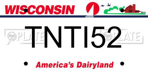 TNTI52 Wisconsin License Plate