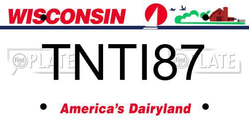 TNTI87 Wisconsin License Plate