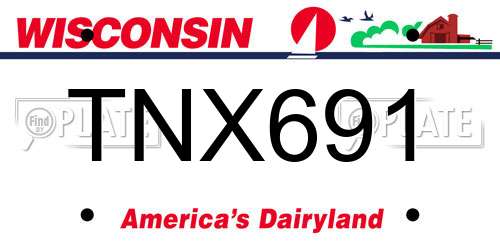 TNX691 Wisconsin License Plate