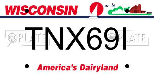 TNX69I Wisconsin License Plate