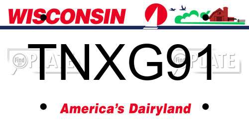 TNXG91 Wisconsin License Plate