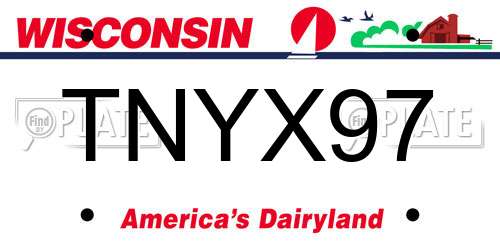 TNYX97 Wisconsin License Plate