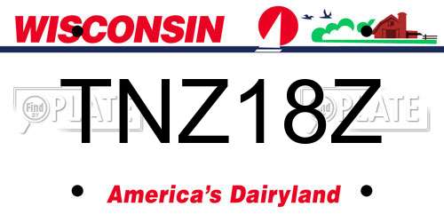 TNZ18Z Wisconsin License Plate