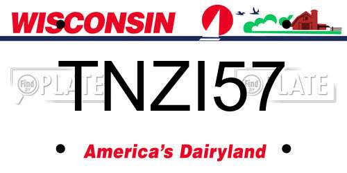 TNZI57 Wisconsin License Plate