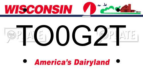 TO0G2T Wisconsin License Plate