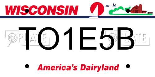 TO1E5B Wisconsin License Plate