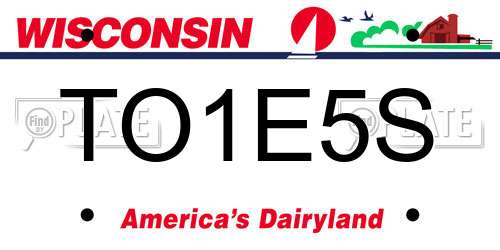 TO1E5S Wisconsin License Plate