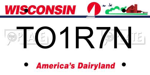 TO1R7N Wisconsin License Plate