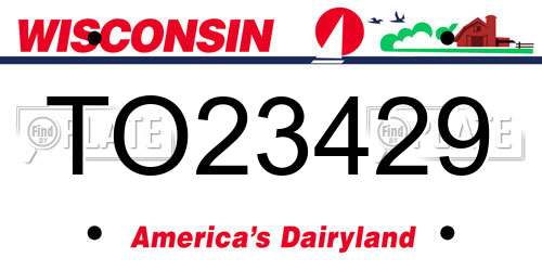 TO23429 Wisconsin License Plate
