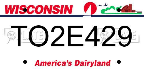 TO2E429 Wisconsin License Plate