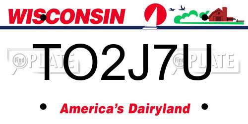 TO2J7U Wisconsin License Plate