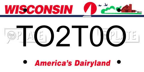 TO2T0O Wisconsin License Plate